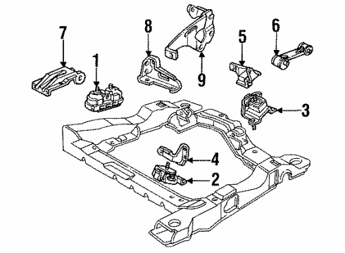 1988 Buick Century Engine & Trans Mounting Diagram 2 - Thumbnail