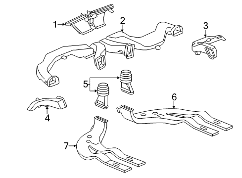 2016 Buick Verano Rear Duct, Passenger Side Diagram for 13372442