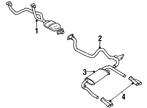 1997 Pontiac Firebird Tail Pipe Extension, Passenger Side Diagram for 12534402