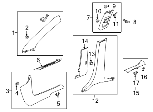 2025 Chevy Blazer Interior Trim - Pillars Diagram