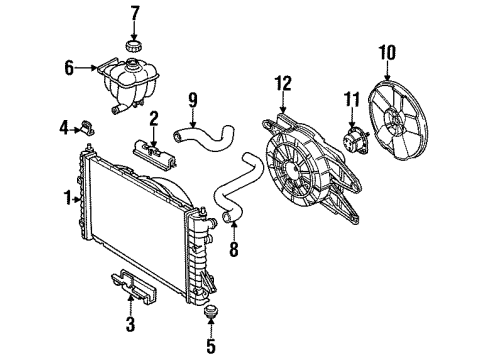 1995 Saturn SL2 Radiator & Components Diagram
