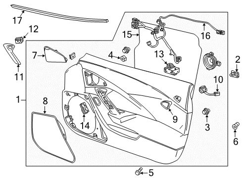 2016 Chevy Corvette Interior Trim - Door Diagram