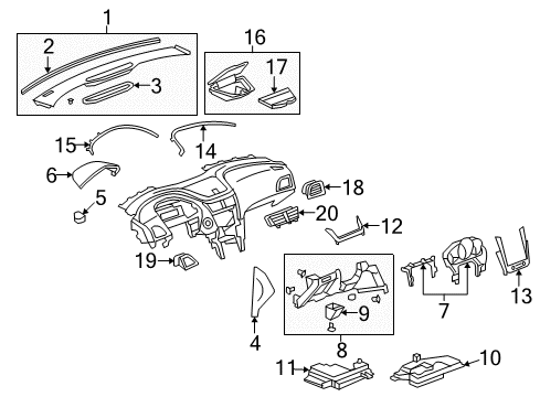 2009 Chevy Malibu Instrument Panel Components Diagram 2 - Thumbnail