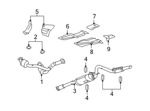 2007 Cadillac Escalade ESV Muffler & Pipe Diagram for 20757530