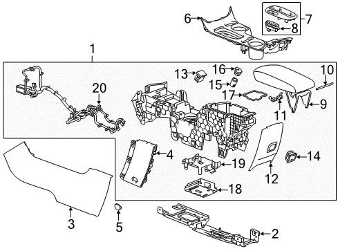 2016 Chevy Malibu Limited Center Console Diagram