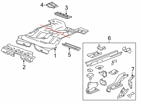2013 Buick LaCrosse Rear Floor & Rails Diagram