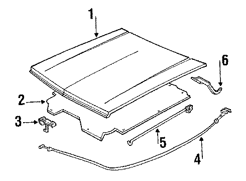 1987 Chevy S10 Blazer Hood & Components Diagram