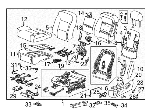 2015 Chevy Silverado 2500 HD Driver Seat Components Diagram