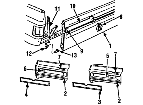 1991 Chevy V3500 Tail Gate Diagram