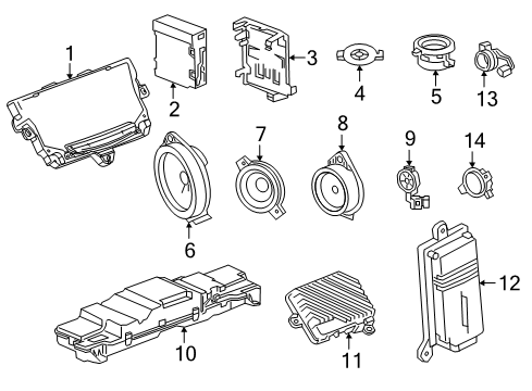 2021 Cadillac XT6 Radio Diagram for 87836593