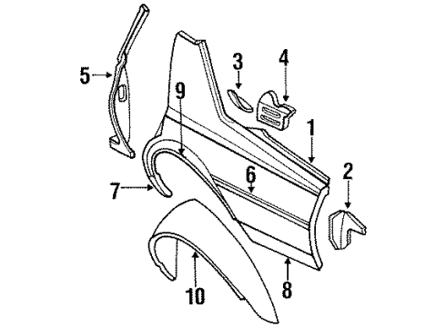 1985 Buick LeSabre Exterior Trim - Quarter Panel Diagram