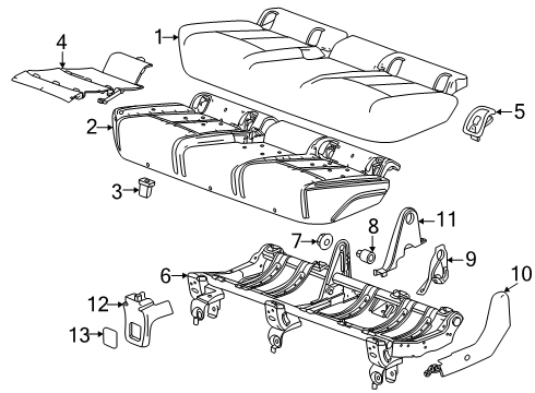 2024 Chevy Blazer EV Rear Seat Components Diagram