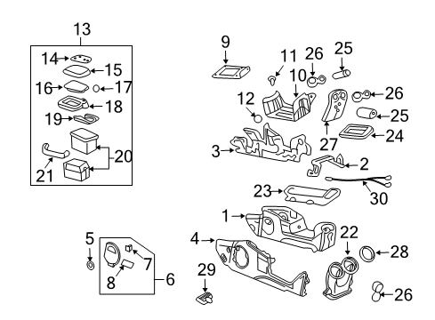 2004 Pontiac Aztek Console Diagram