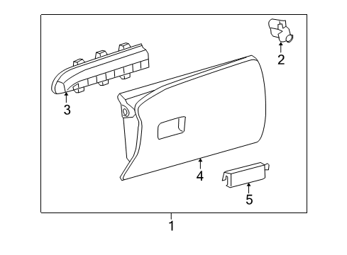 2009 Pontiac Vibe Glove Box Assembly Bumper Diagram for 19184879
