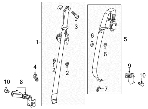 2010 Chevy Equinox Rear Seat Belts Diagram