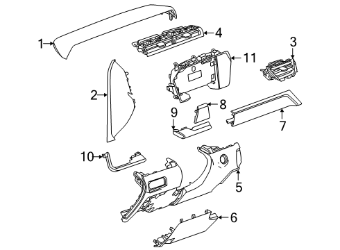 2025 GMC Terrain Instrument Panel Components Diagram