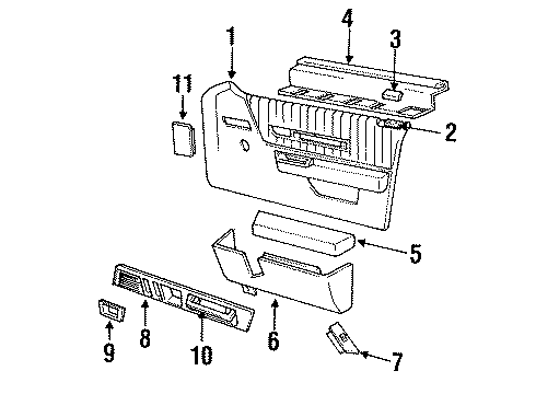 1993 Buick Regal Interior Trim - Front Door Diagram