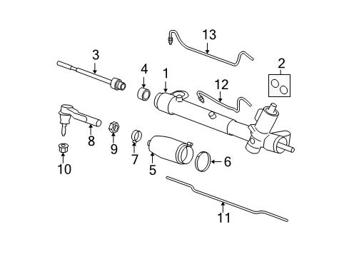 2007 Saturn Aura Adjust Nut Diagram for 26088110