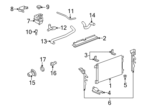 2007 Saturn Aura Radiator & Components Diagram 2 - Thumbnail
