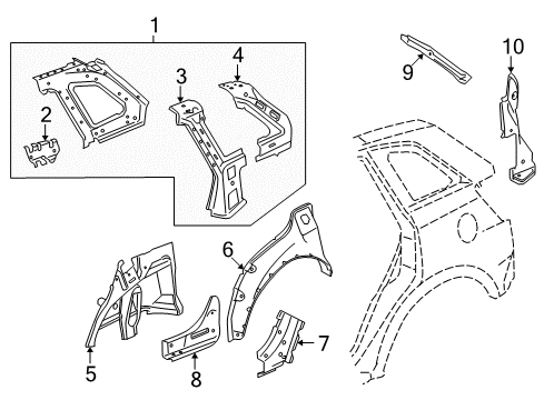 2008 Saturn Vue Rear Reinforcement Diagram for 96851912