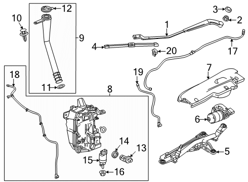2025 Buick Encore GX Wiper & Washer Components Diagram