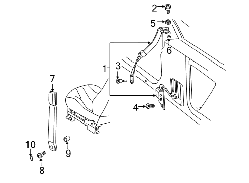 1996 Chevy Cavalier Retractor Assembly Washer Diagram for 11610231