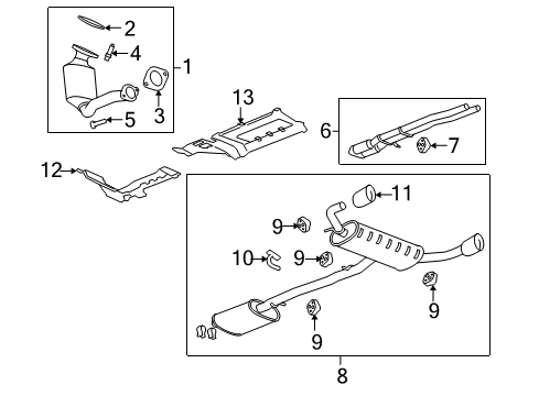 2009 Pontiac Torrent Catalytic Converter, Rear Passenger Side Diagram for 19420121