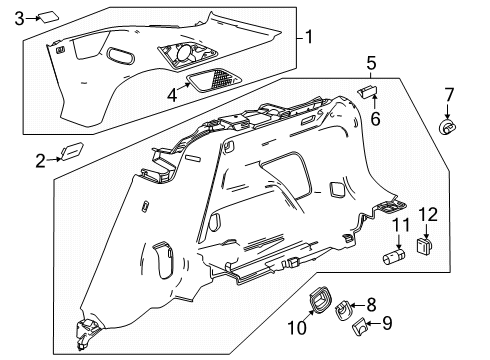 2025 Cadillac OPTIQ Interior Trim - Quarter Panels Diagram