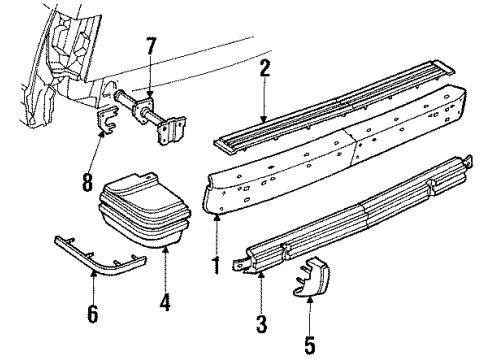 1992 Buick Century Energy Absorber Shim Diagram for 14086494