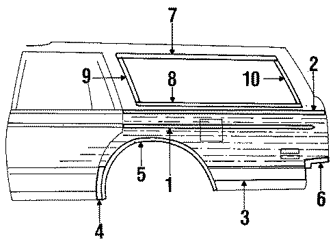 1988 Buick Electra Exterior Trim - Quarter Panel Diagram