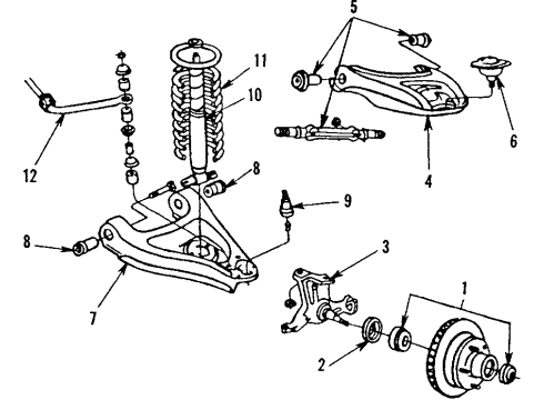 1985 Chevy Impala Lower Control Arm - Front Diagram
