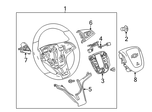 2013 Chevy Volt Steering Wheel & Trim Diagram