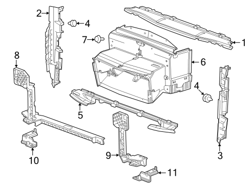 2024 Cadillac Escalade ESV Splash Shields Diagram 3 - Thumbnail