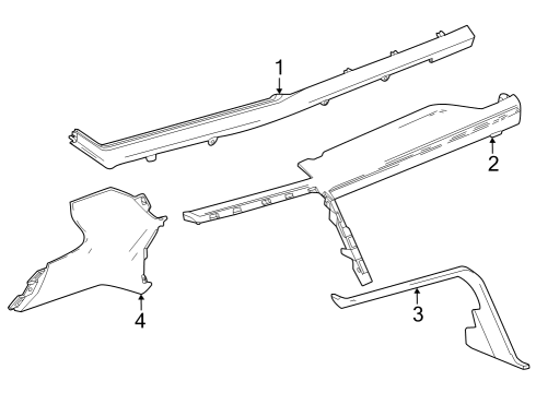 2025 GMC Sierra 1500 Lower Trim, Silver Diagram for 85103506