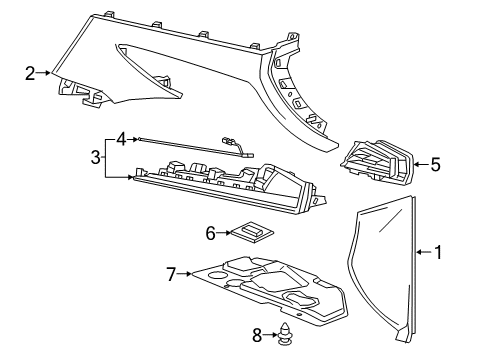 2018 Cadillac XT5 Instrument Panel Components Diagram 3 - Thumbnail