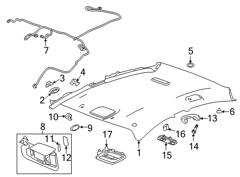 2016 Chevy Volt Grip Handle, Rear Passenger Side Diagram for 23438710