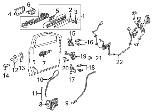 2025 Chevy Traverse Front Door Diagram