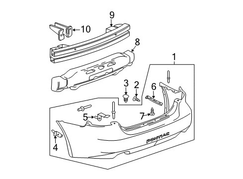 2006 Pontiac Grand Prix Bumper & Components - Rear Diagram