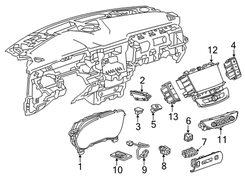 2023 Buick Enclave Hazard Switch, Jet Black Diagram for 84401787
