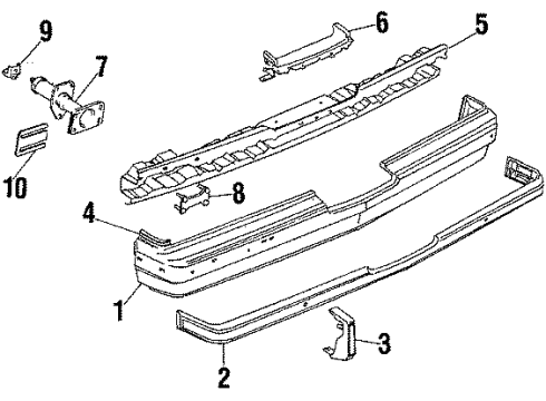 1984 Buick Regal Bumper & Components - Rear Diagram 2 - Thumbnail