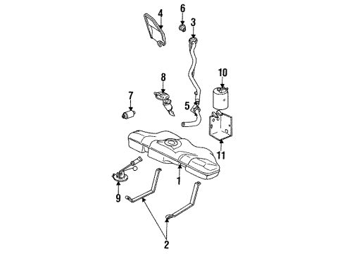 1991 Pontiac LeMans Fuel Gauge Sending Unit Diagram for 90197967