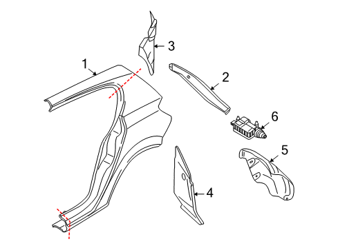 2008 Saturn Astra Quarter Panel & Components Diagram 2 - Thumbnail