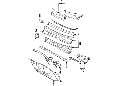 1996 Chevy Monte Carlo Cowl Diagram