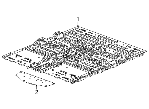 2025 Cadillac ESCALADE IQ Floor & Rails Diagram