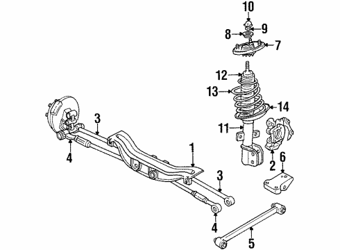 1999 Oldsmobile Intrigue Rear Suspension Components Diagram