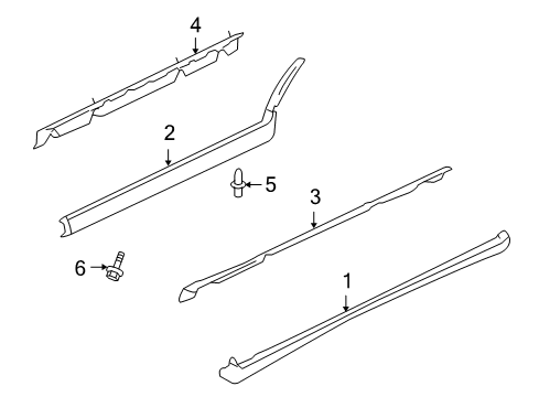 2001 GMC Jimmy Exterior Trim - Pillars Diagram