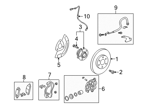 2013 Buick Enclave Caliper Diagram for 21998527