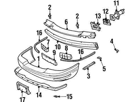 1999 Buick LeSabre Bumper & Components - Front Diagram