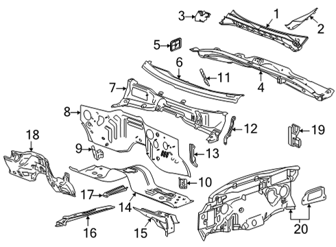 2024 Chevy Tahoe Cowl Diagram