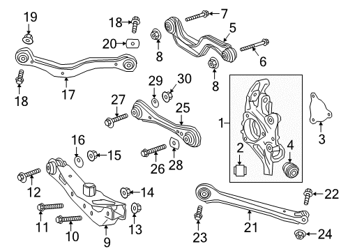 2019 Cadillac XT5 Upper Control Arm, Rear Diagram for 84817026